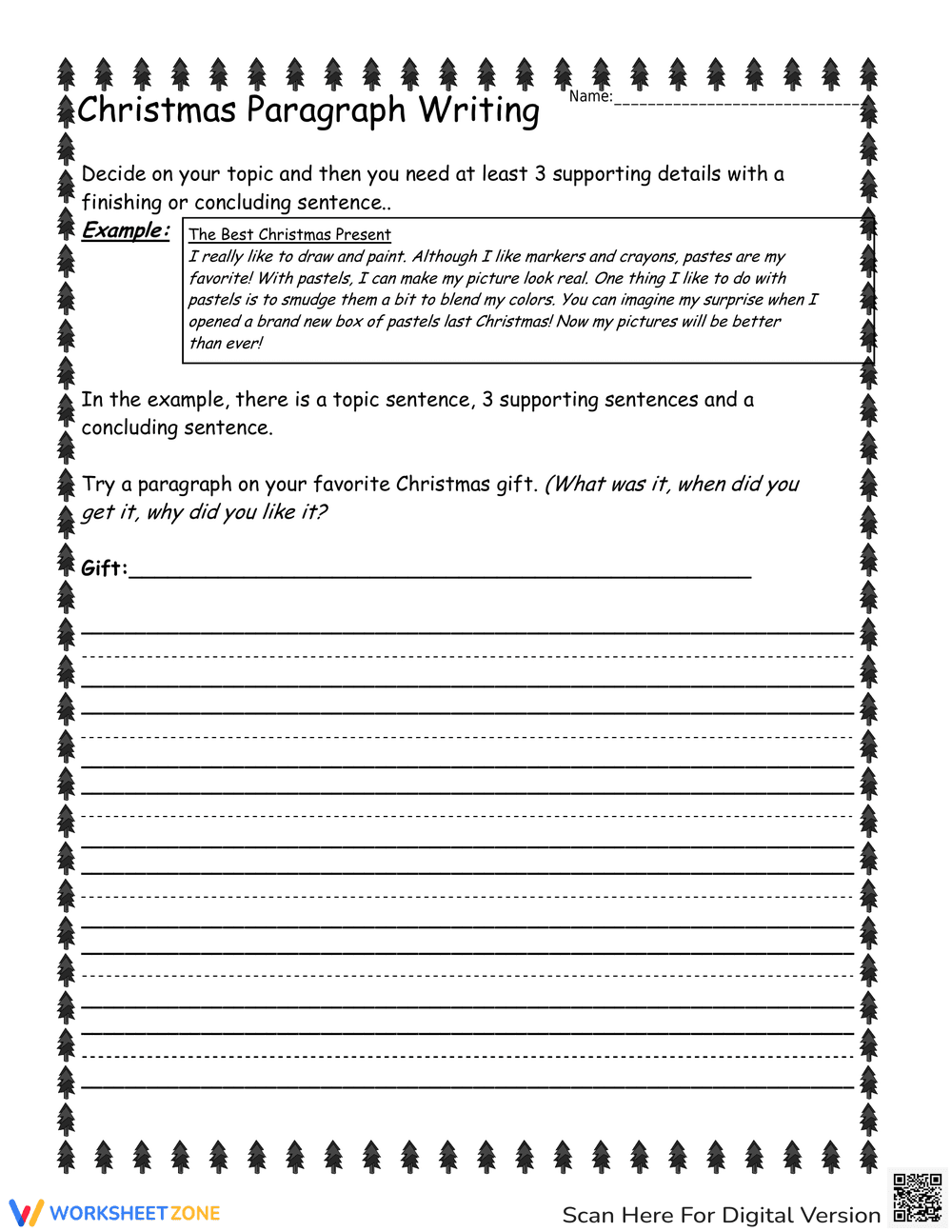 Christmas Paragraph Writing | Essential Grade 3-6 ELA - Page 1