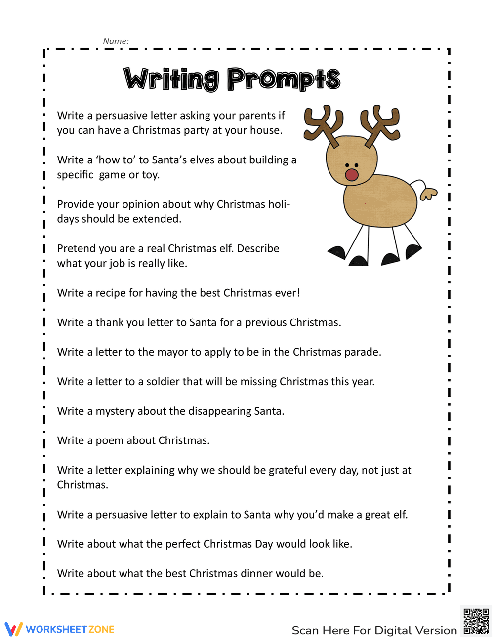 Christmas Writing Prompts | Grade 3-6 Essential - Page 1