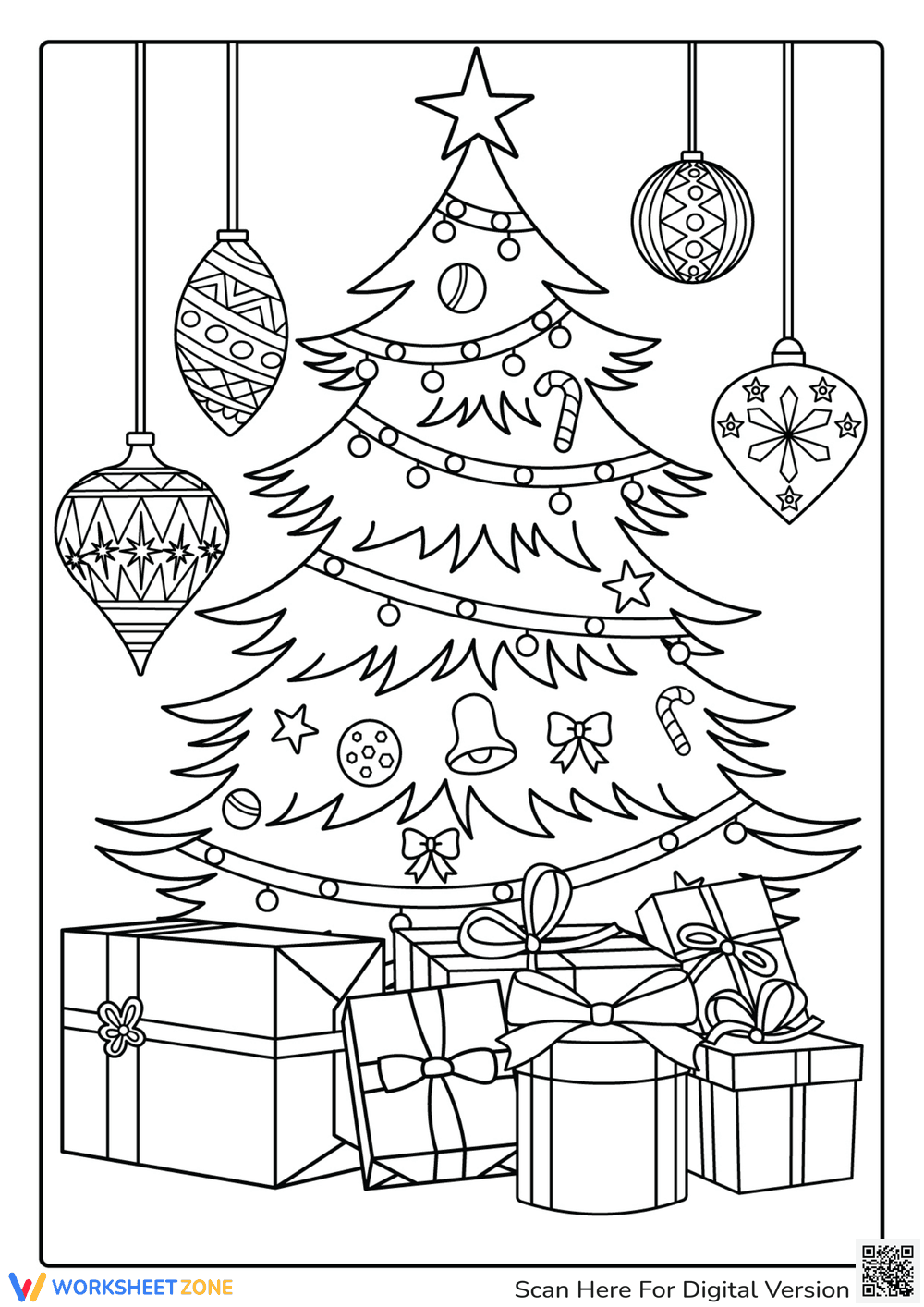 Christmas Tree Coloring Page | Grade K-2 Printable - Page 1