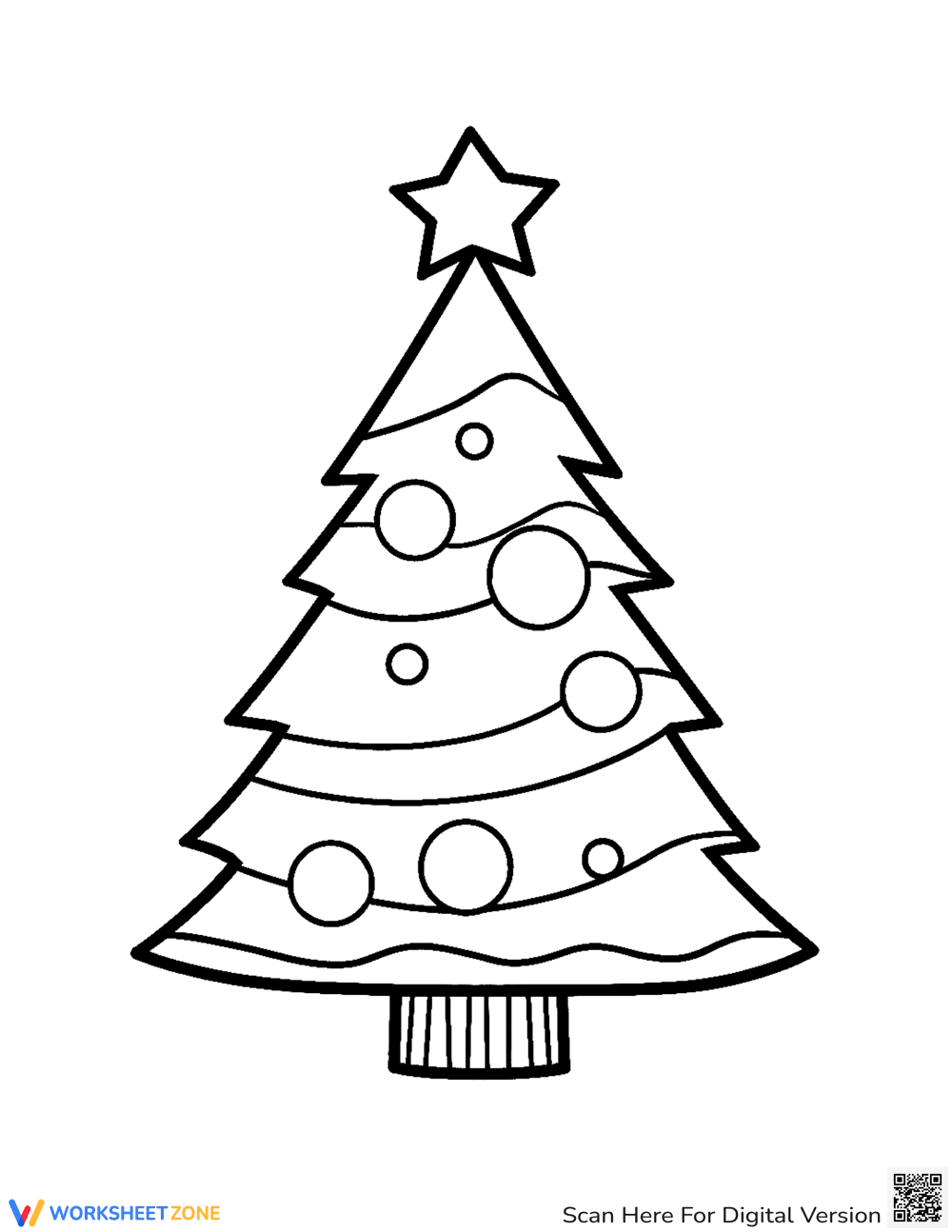 Essential Christmas Tree Coloring Page | Grade K-2 - Page 1