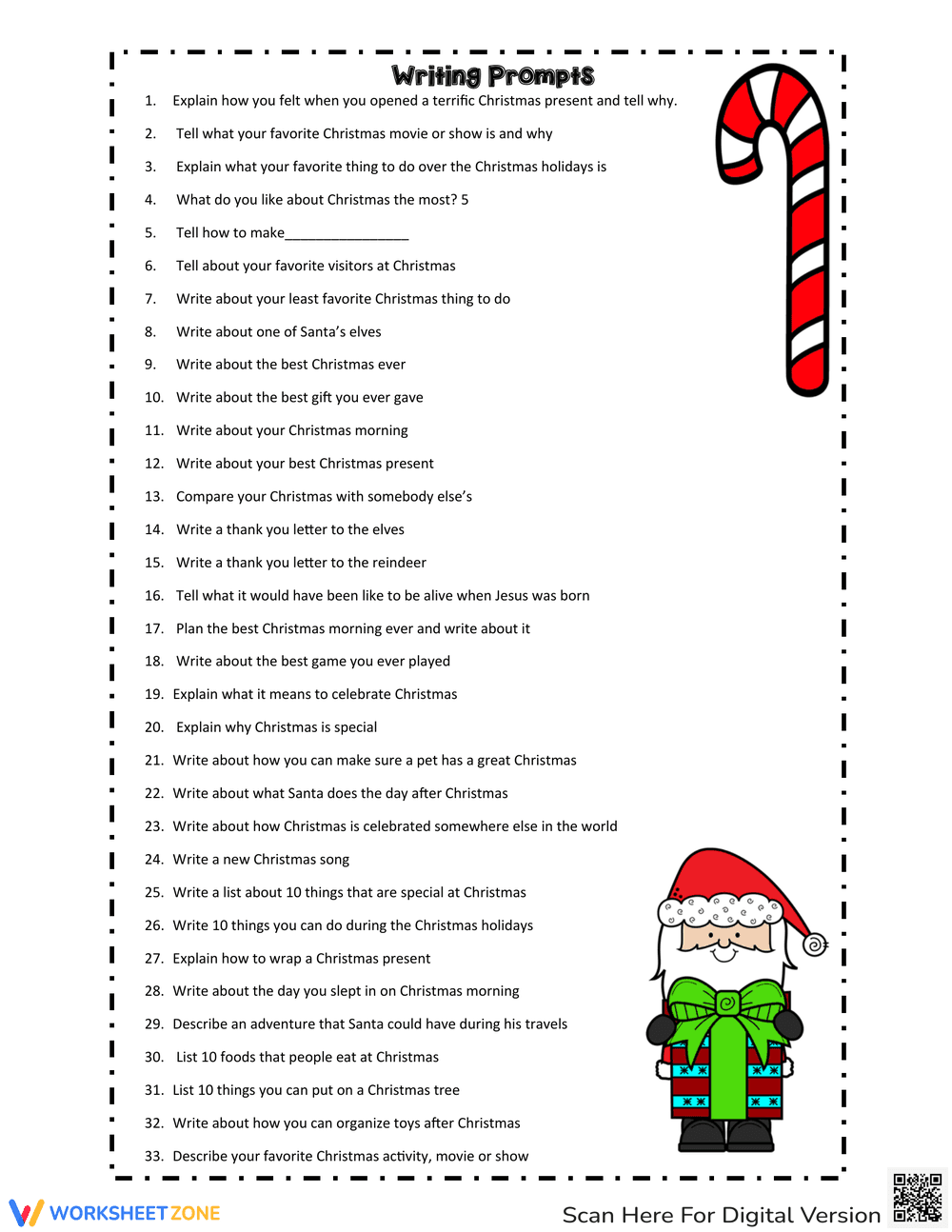 Essential Christmas Writing Prompts | Grade 3-6 Printable - Page 1