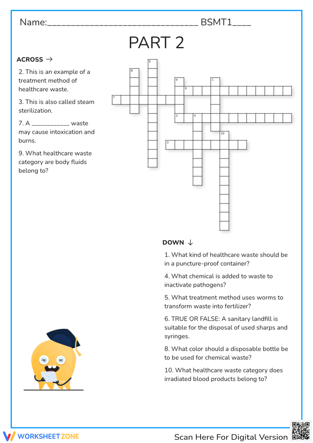 Part 2 Vocabulary Crossword - Page 1