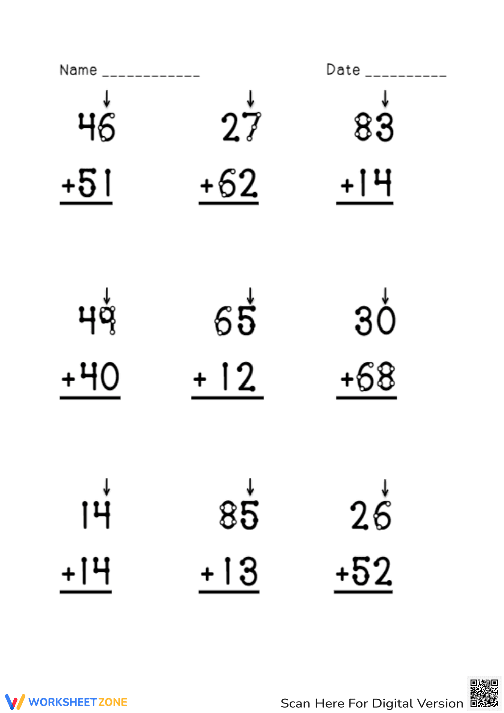 Basic Addition Practice for Elementary Students - Page 1