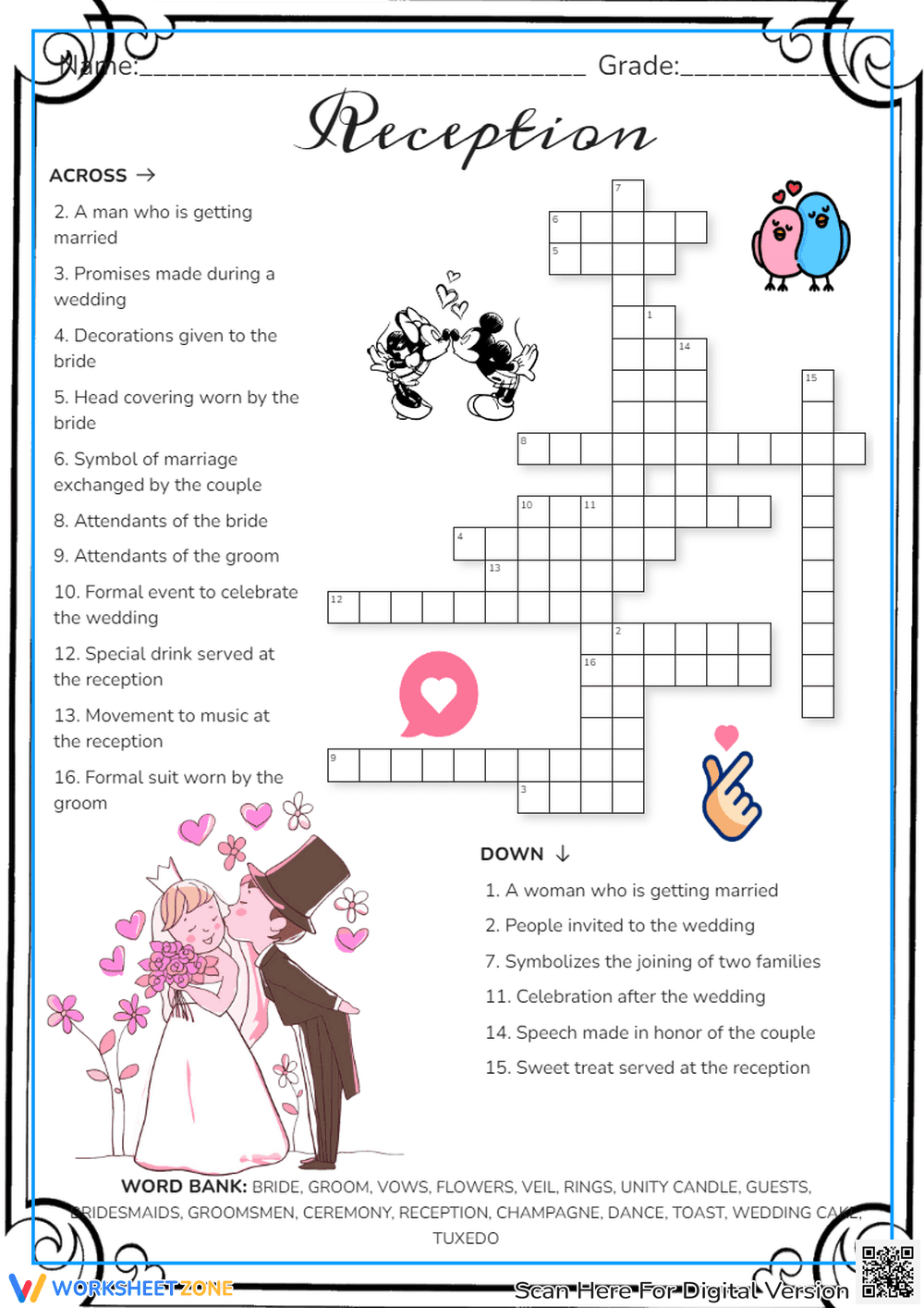Plan Your Event with a Reception Worksheet - Page 1