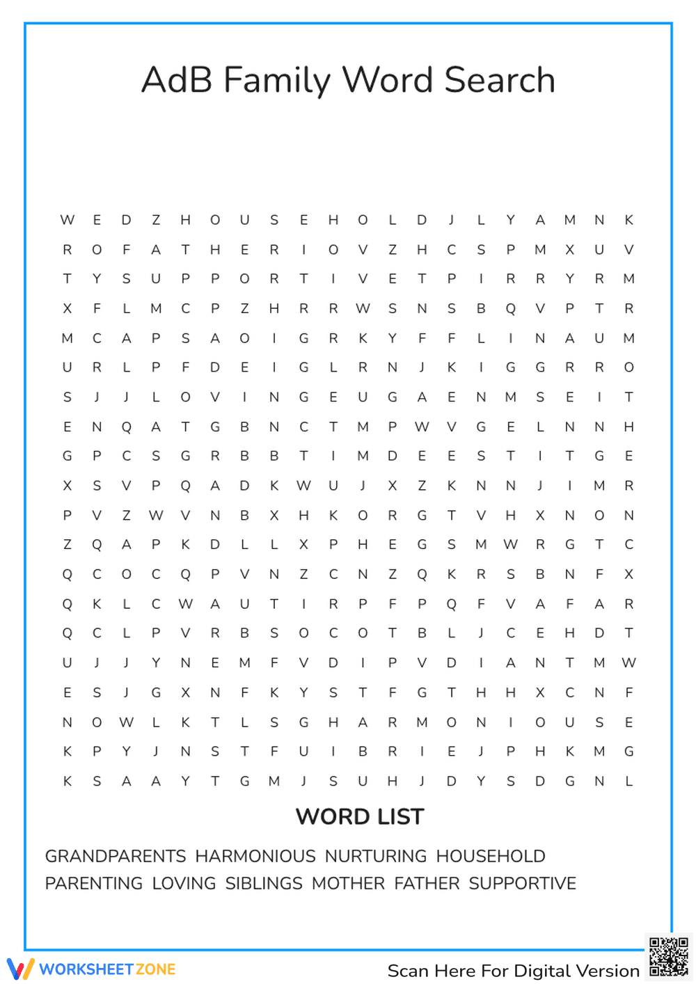 AdB Family Word Search - Page 1