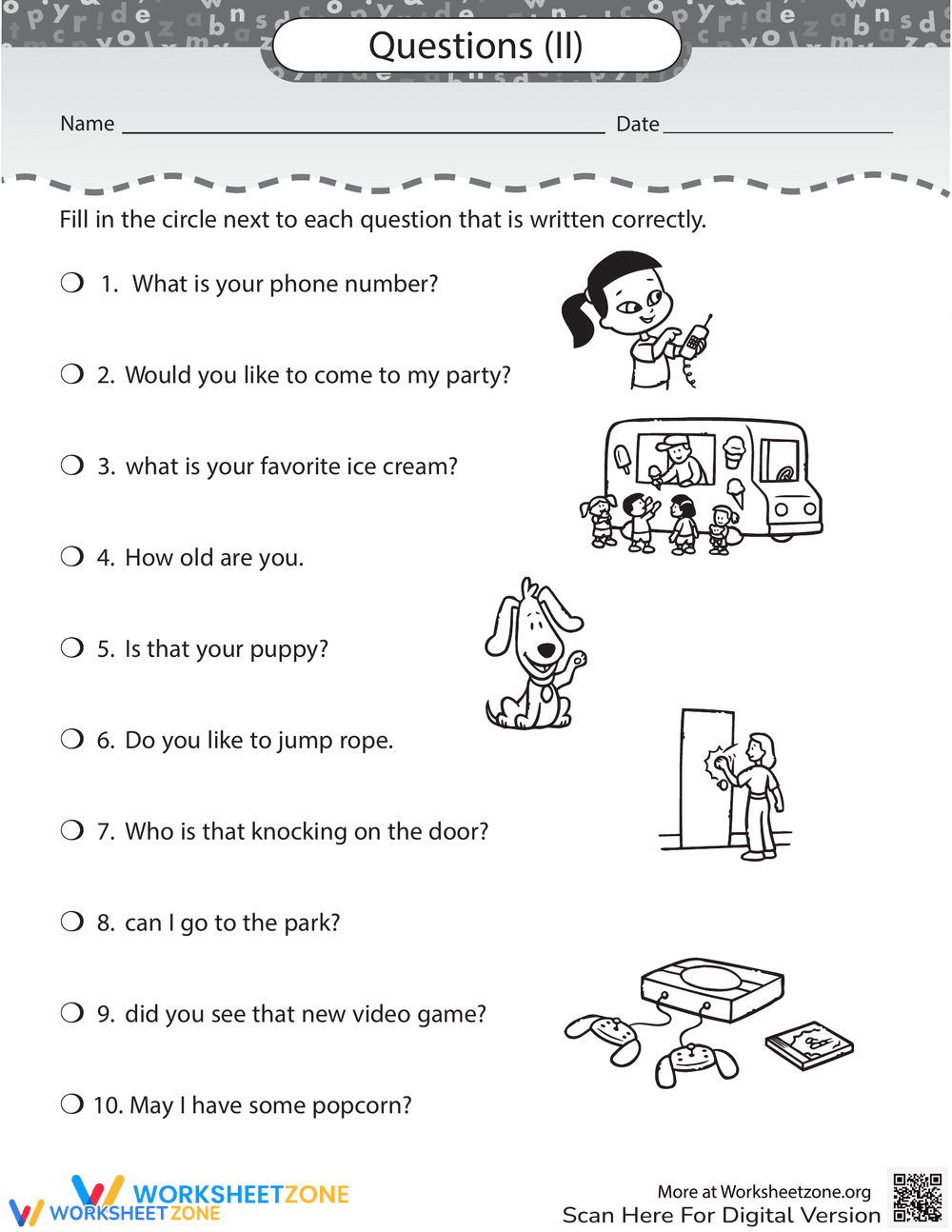 Correct the Sentences: Questions - Page 1