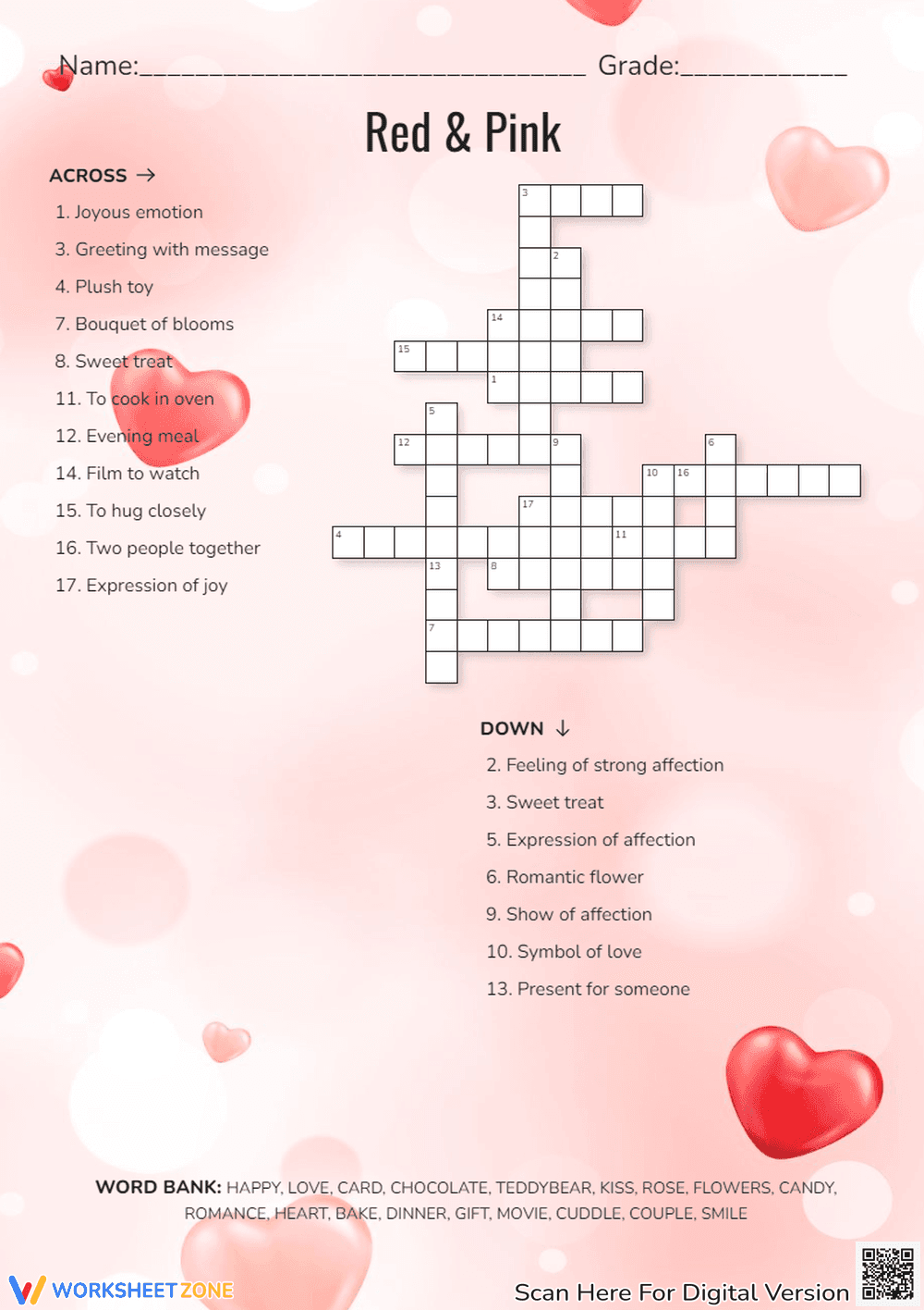 Red & Pink Valentine's Day: Coloring Fun! - Page 1