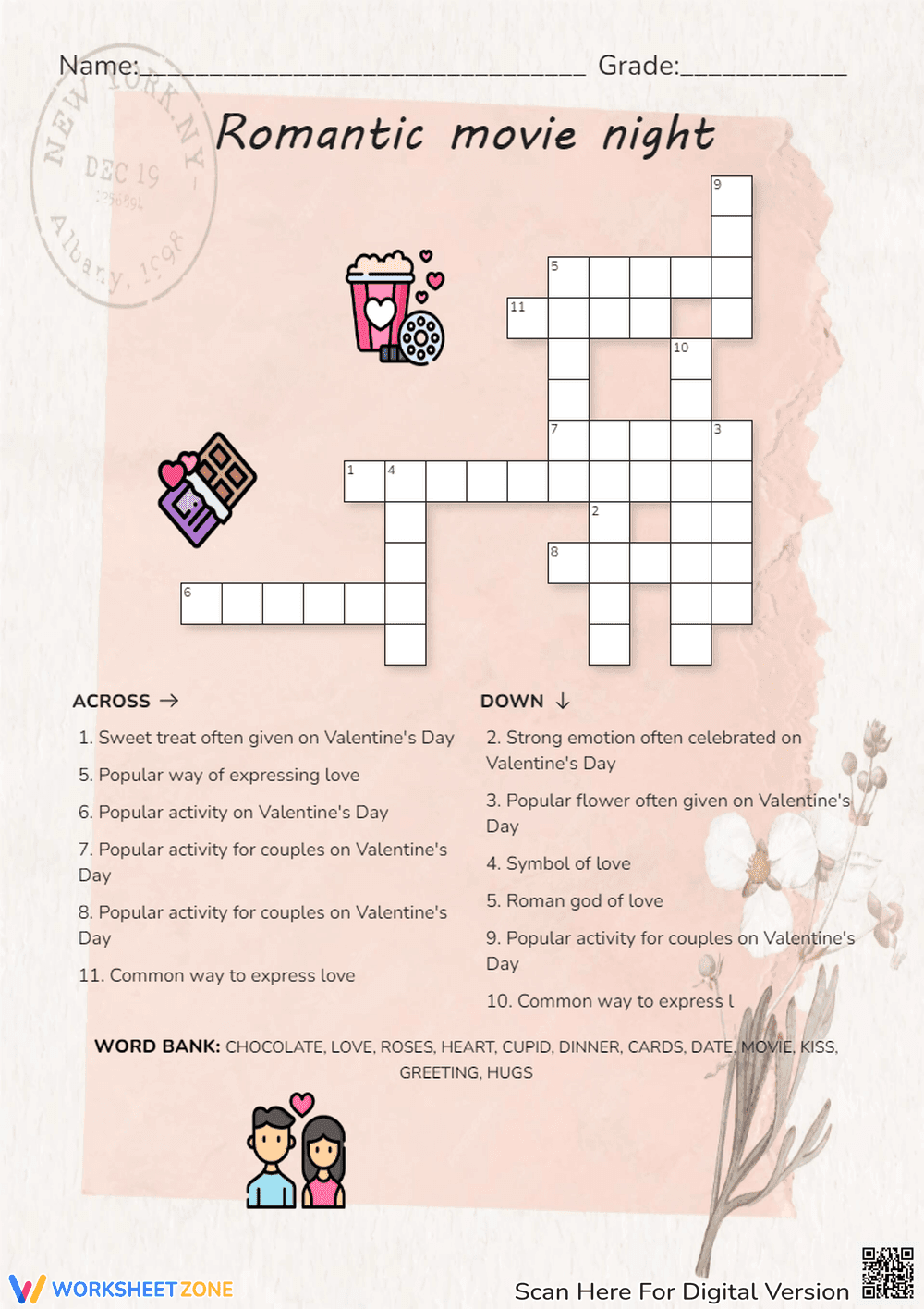 Valentine's Day Crossword | Essential Grade 2 ELA - Page 1