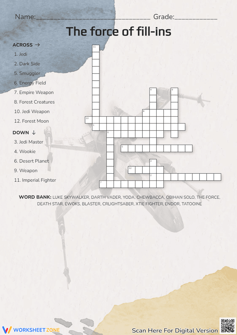 The Force Of Fill-Ins Crossword Puzzle - Page 1