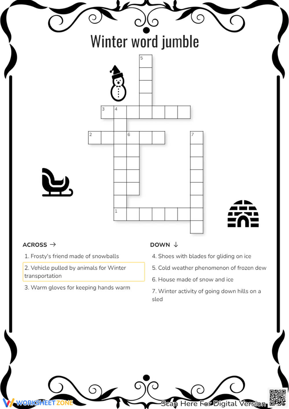 Winter Word Jumble - Page 1