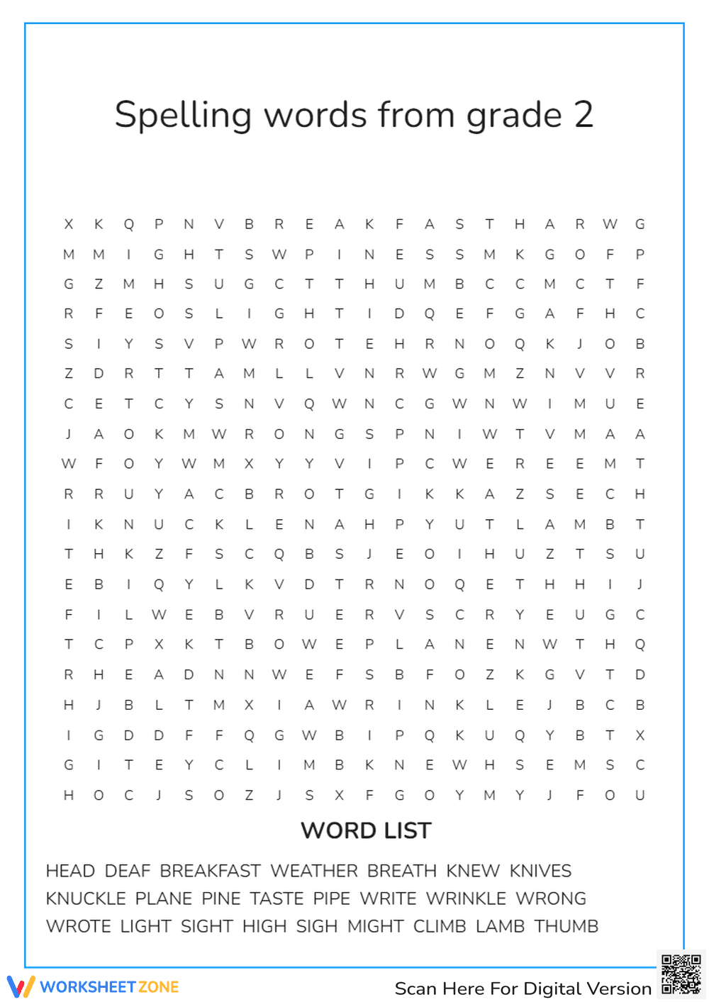 Grade 2 spelling words revision - Page 1
