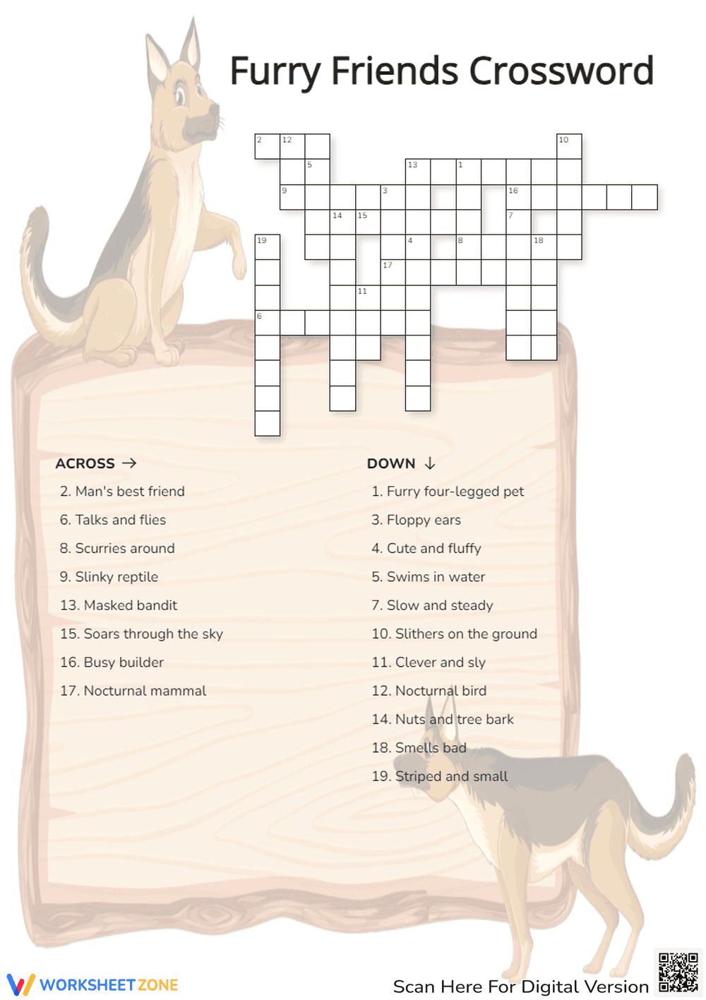 Furry Friends Crossword Puzzle - Page 1