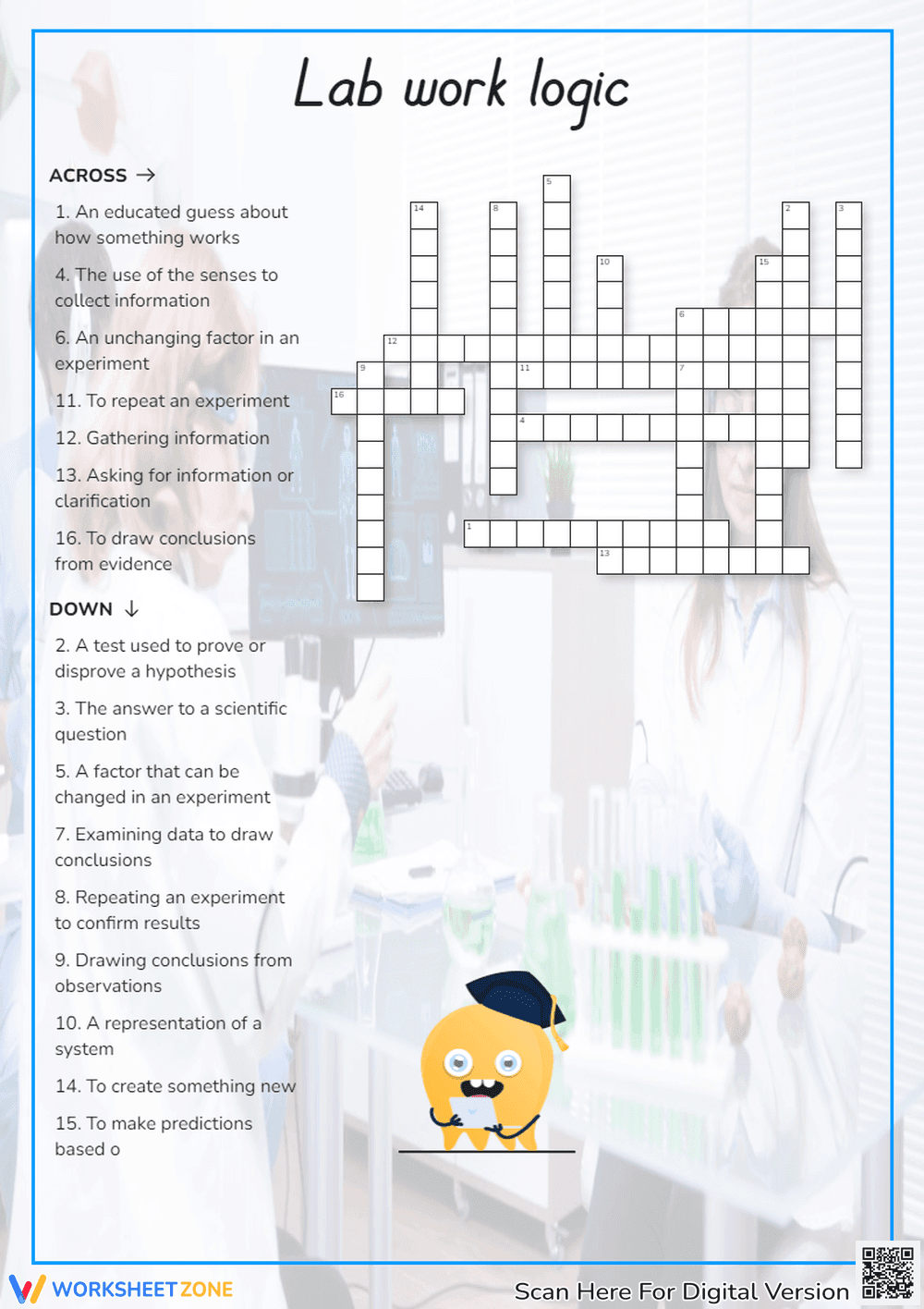 Lab work logic Cross Word Puzzle - Page 1