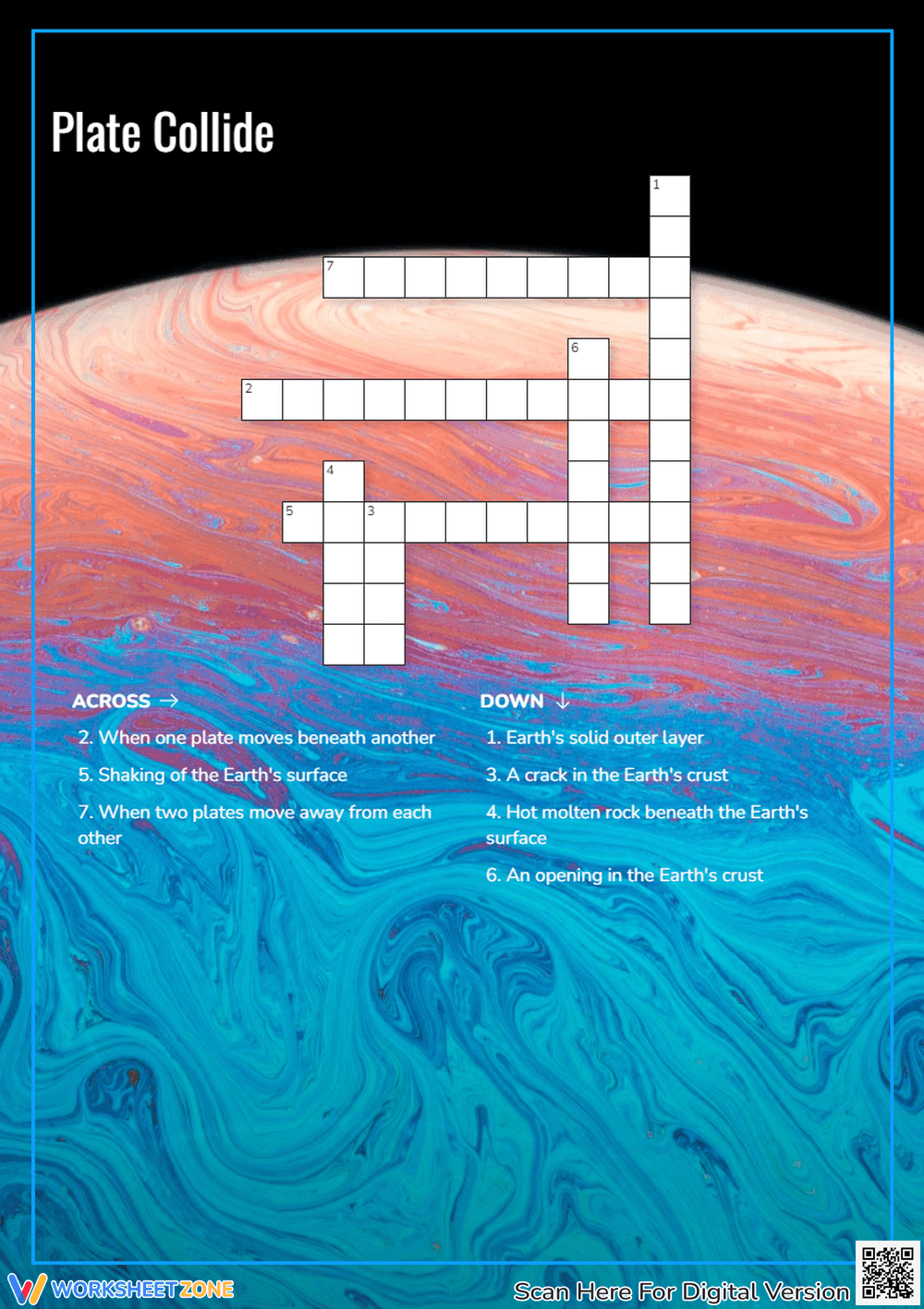 Plate Tectonics Crossword | Essential Grade 5-7 Science - Page 1