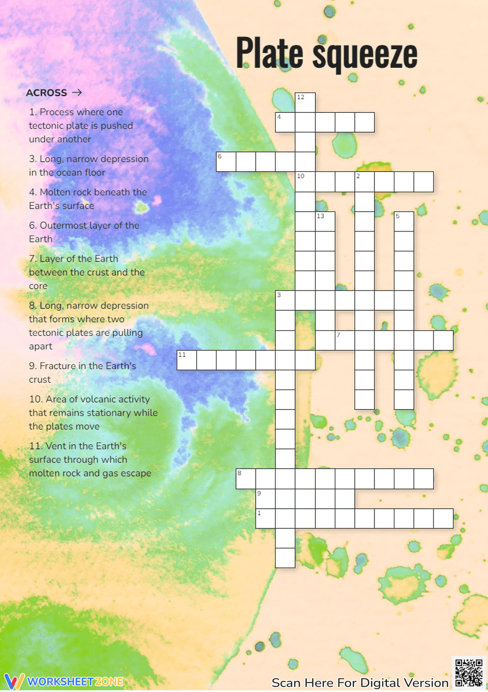 Plate Tectonics Crossword Puzzle | Grade 6 Essential - Page 1