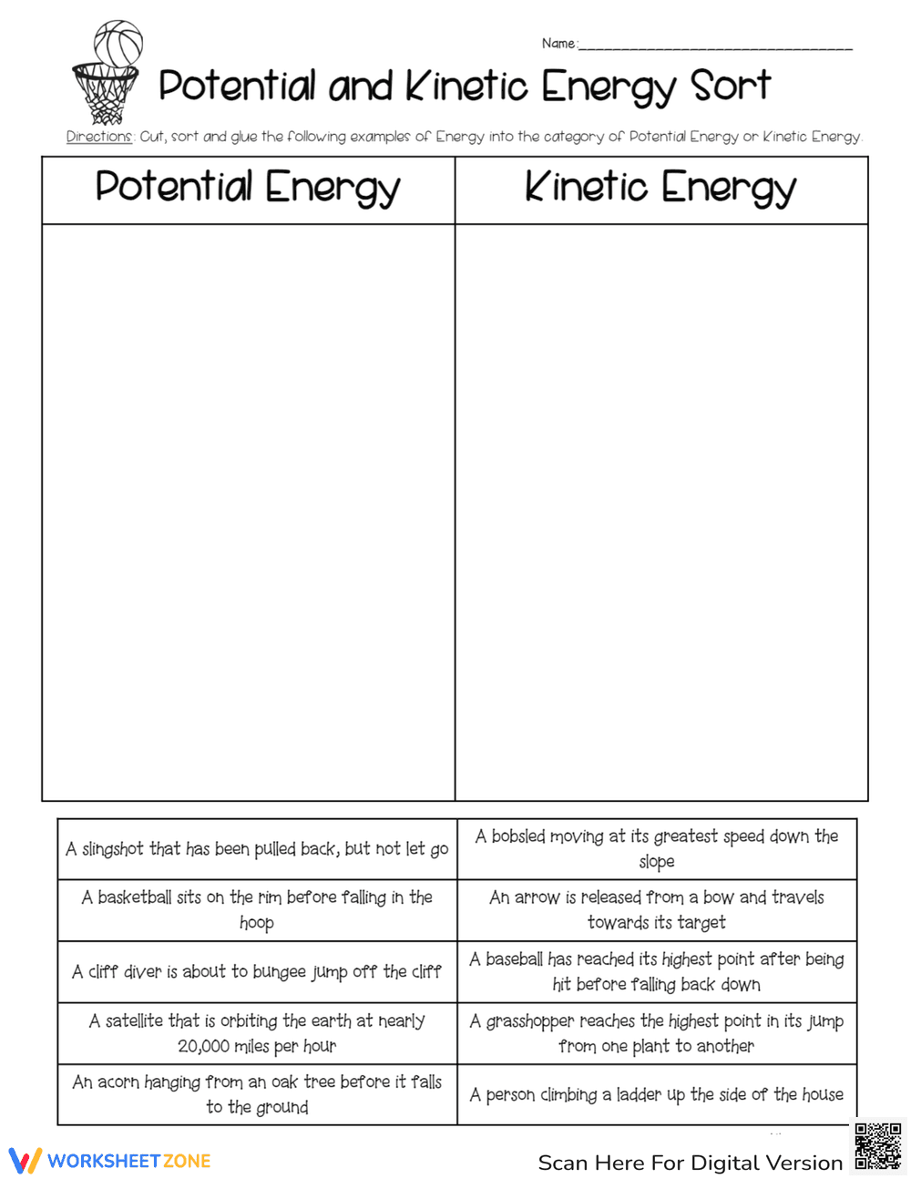Sort Kinetic and Potential Energy - Page 1