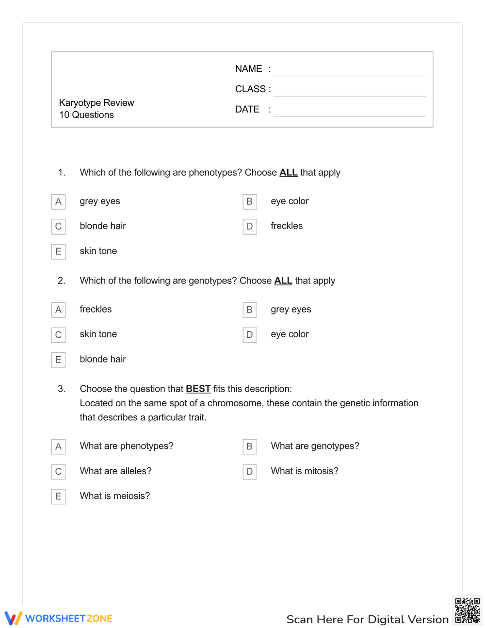 Reviewing Karyotypes - Page 1