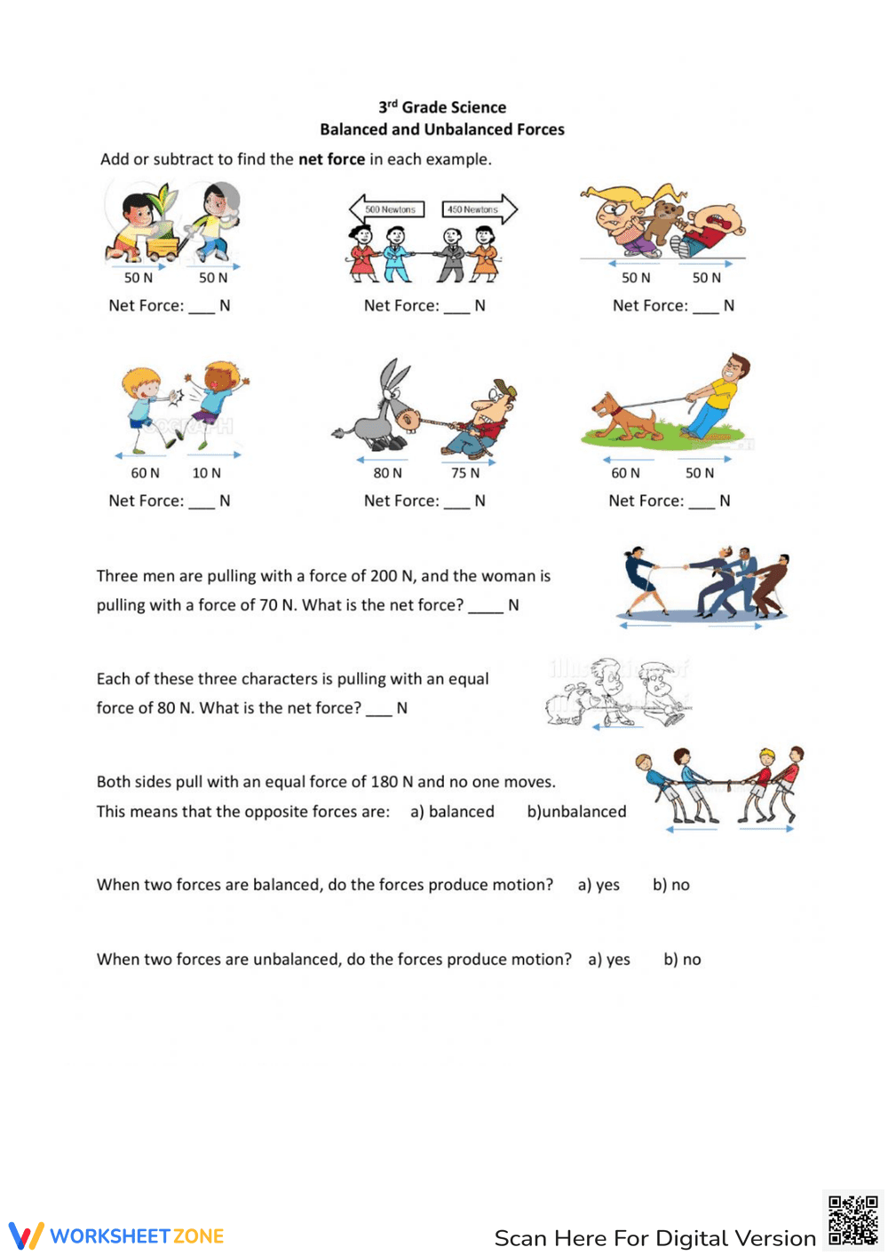 Understanding Balanced and Unbalanced Forces - Page 1