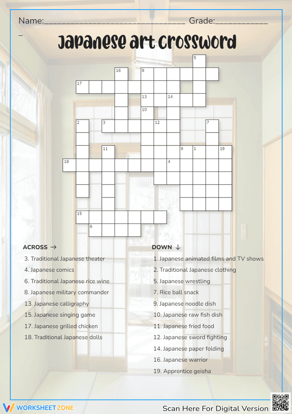 Japanese Art Crossword - Page 1