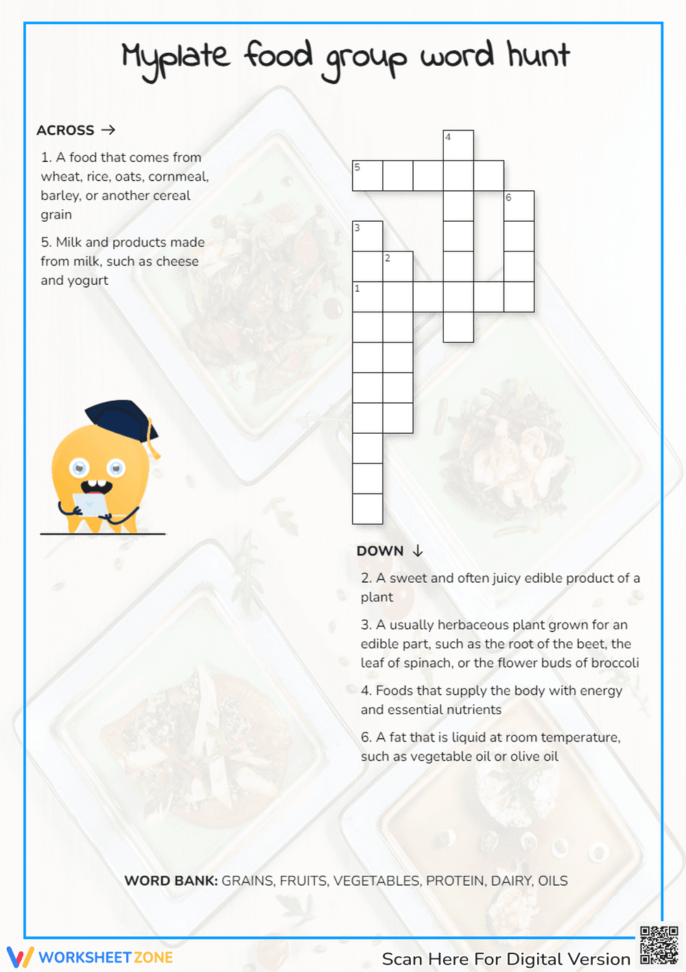 Myplate food group word hunt Crossword Puzzle - Page 1