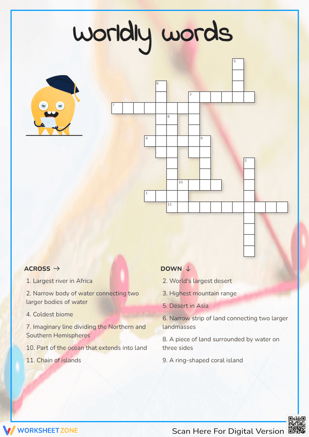 Worldly Words Crossword | Essential Grade 3 Geography - Page 1
