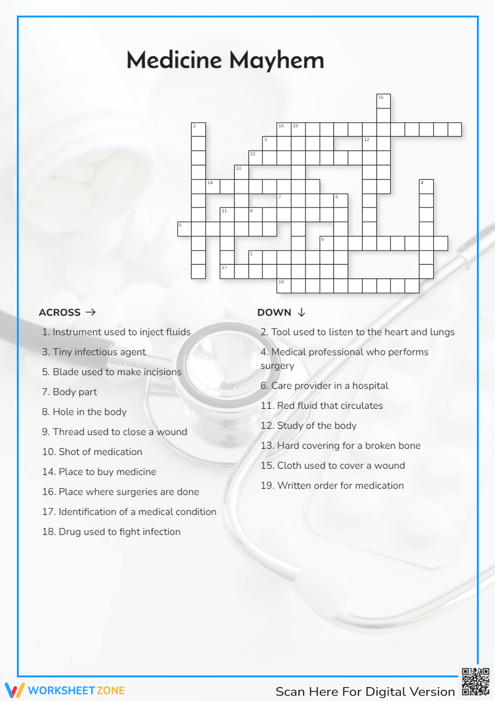 Medicine Mayhem Crossword | Essential Grade 3-4 Science - Page 1