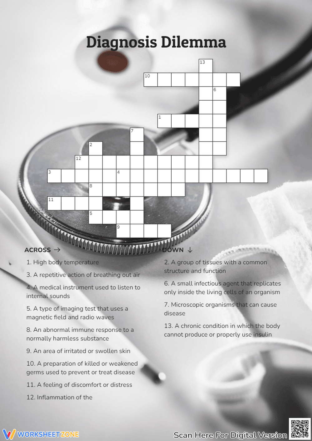 Diagnosis Dilemma Crossword | Essential Grade 4 Science - Page 1