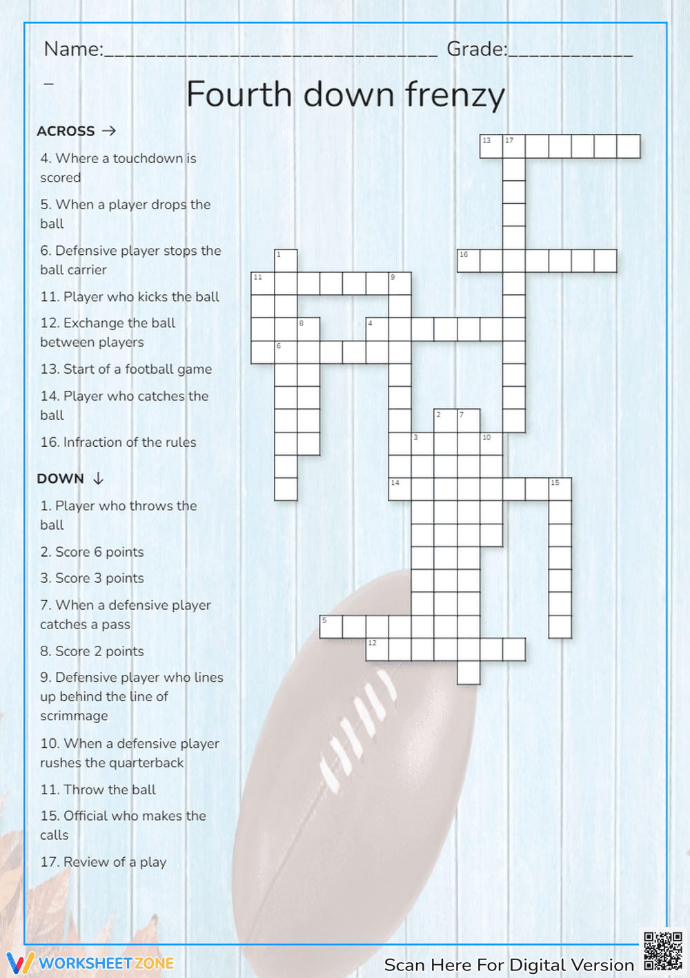 Fourth Down Frenzy: Football-Themed Learning Fun - Page 1