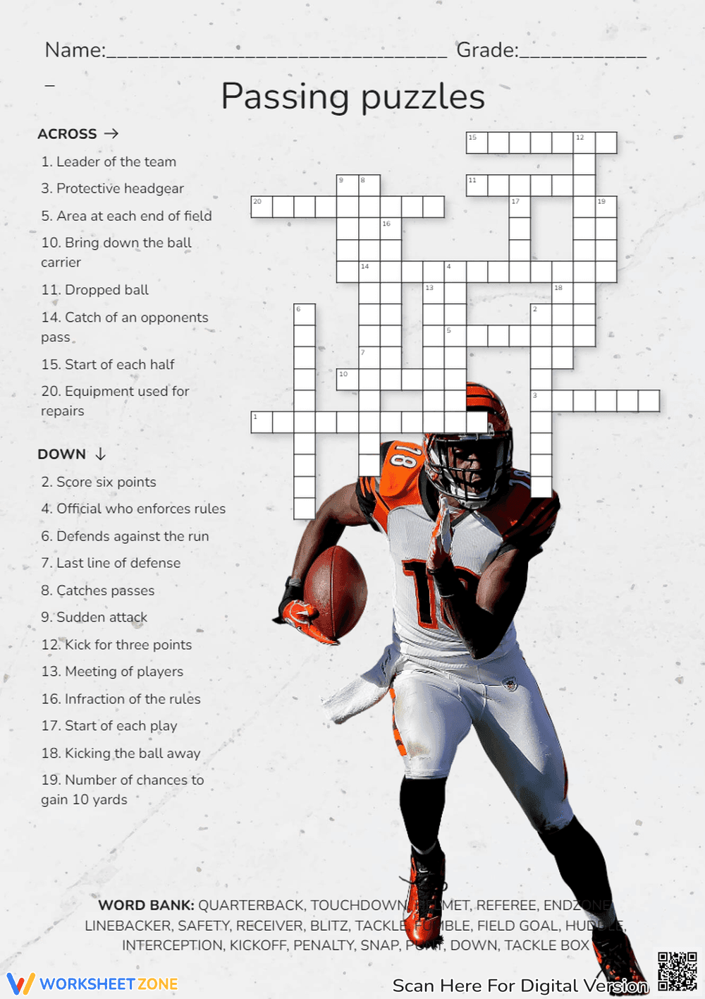 Passing Puzzles: Football-Themed Learning Fun - Page 1