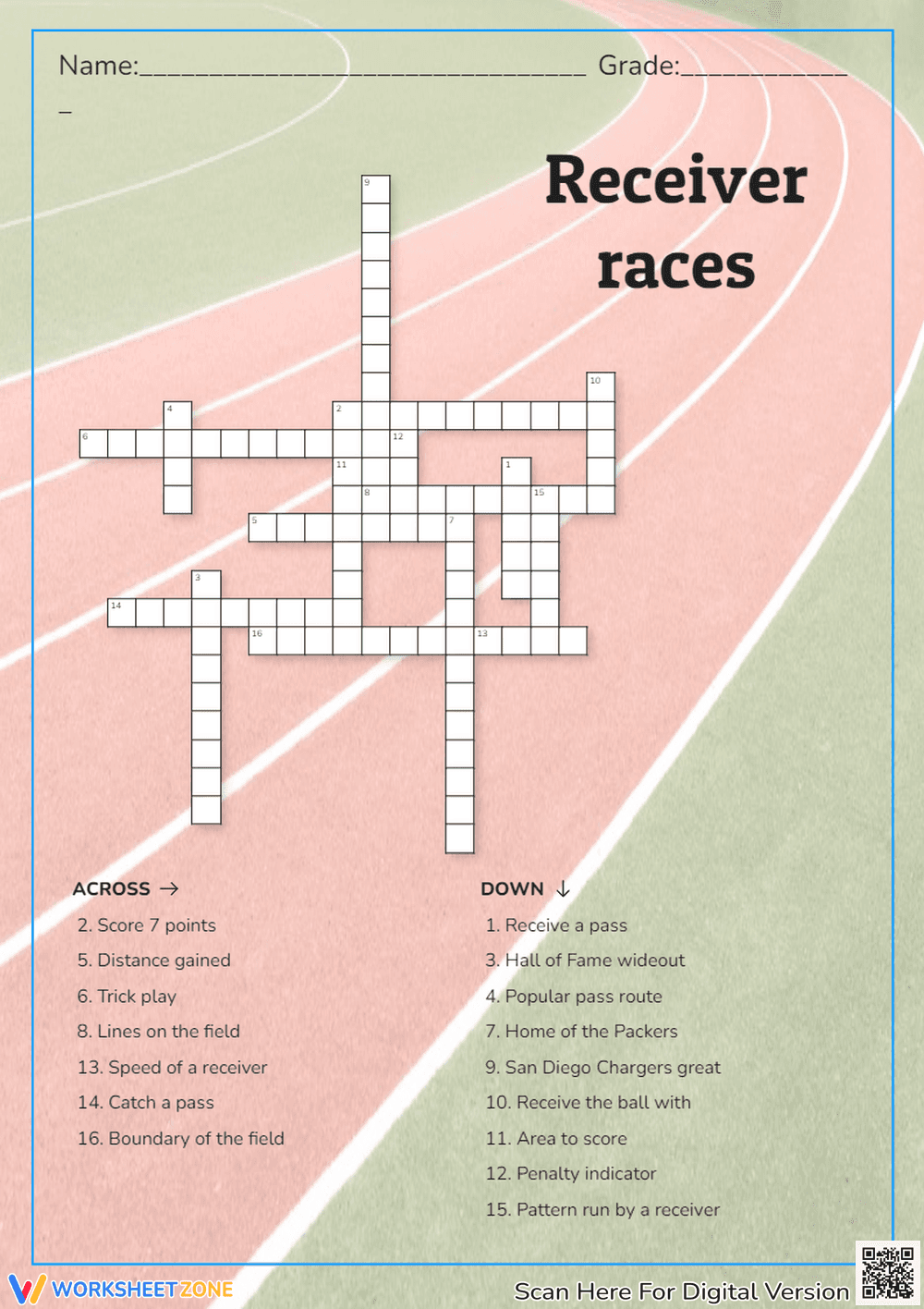 Receiver Races: Football-Themed Activities Fun - Page 1