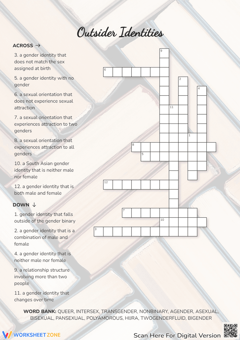 Outsider Identities Crossword Puzzle - Page 1