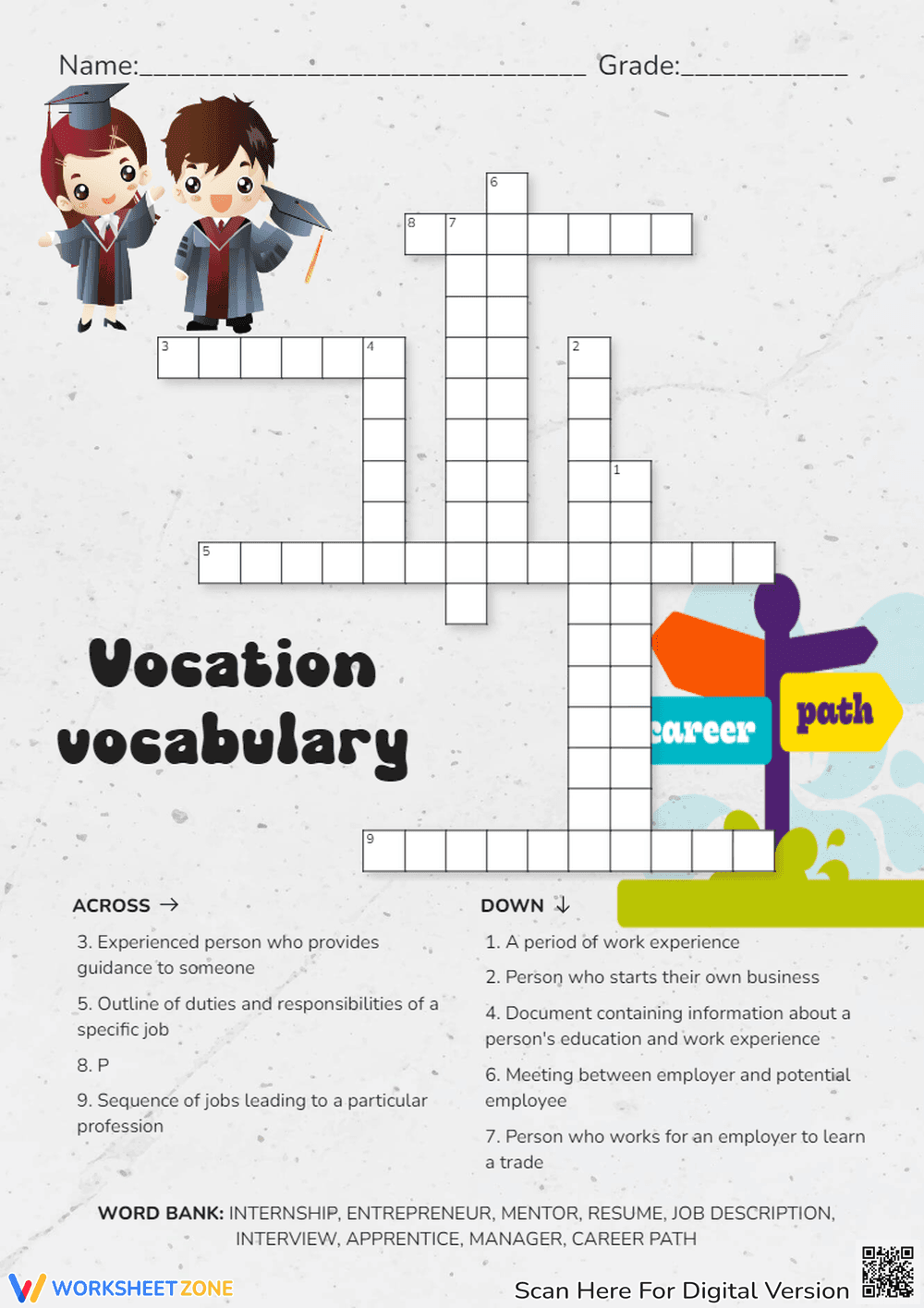 Vocabulary: Vocational Vocabulary for Students - Page 1