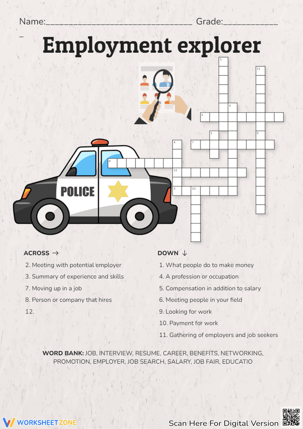 Employment Explorer Crossword Puzzle - Page 1