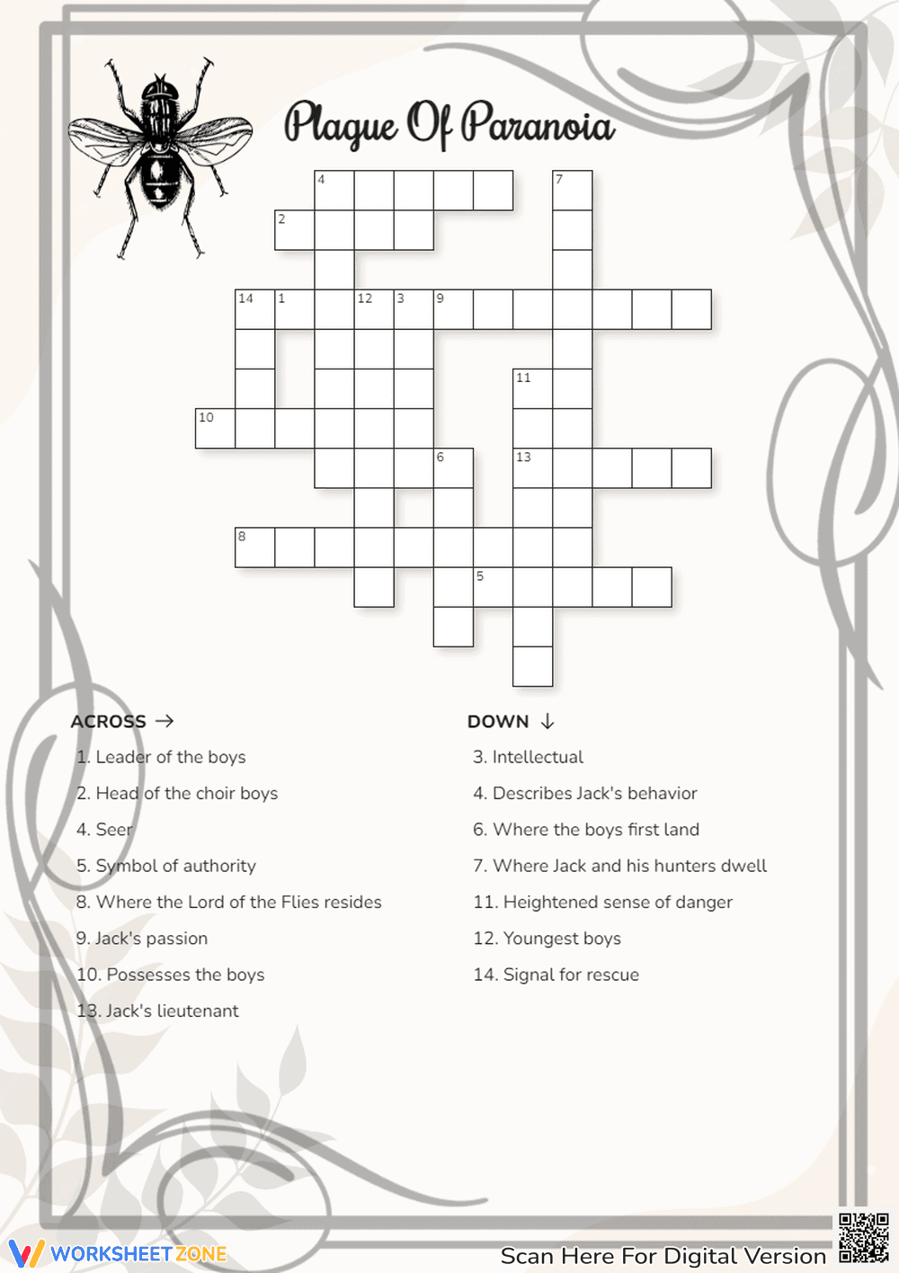 Plague Of Paranoia Crossword Puzzle - Page 1