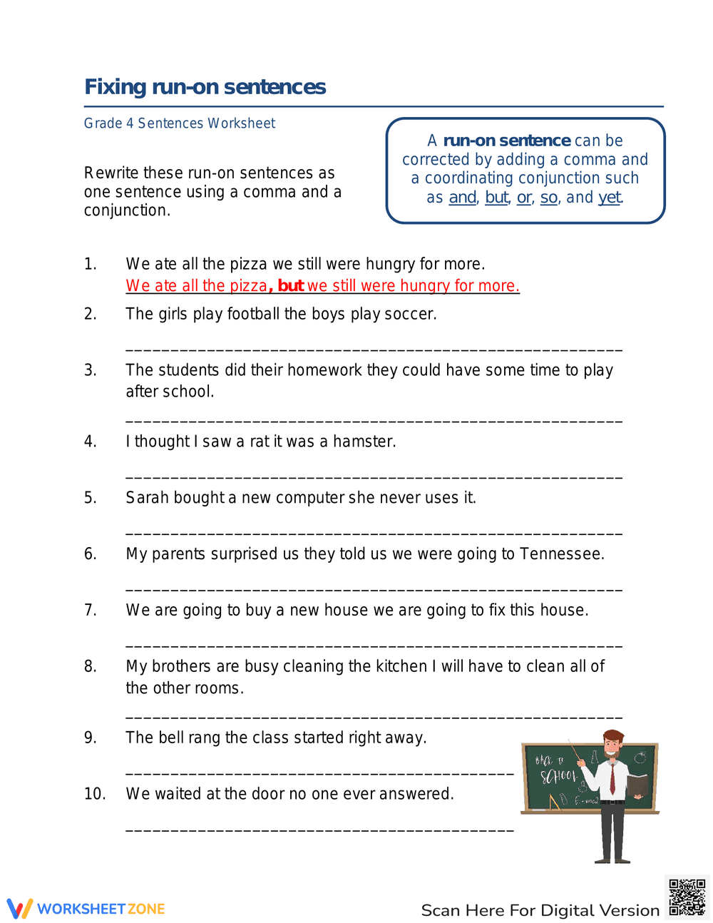 Fixing Run-on Sentences - Page 1