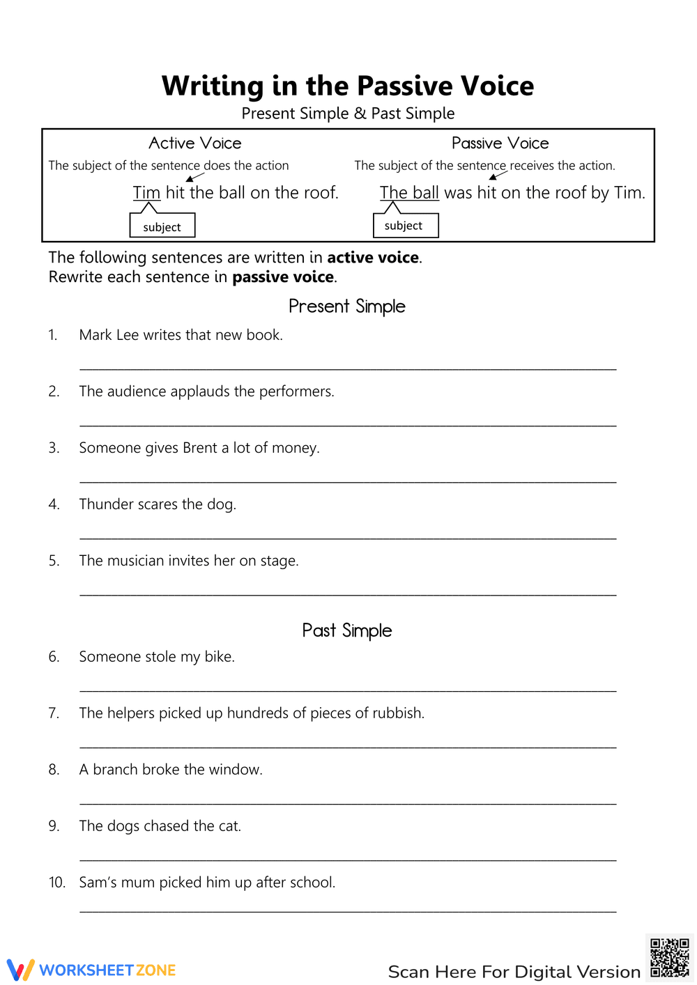 Writing in Passive Voice: Present & Past - Page 1