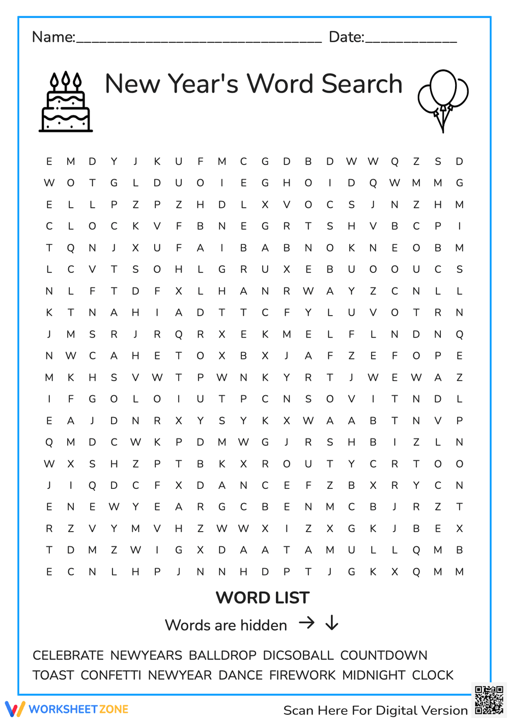 New Years word search - Page 1