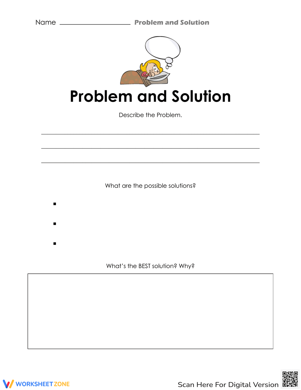 Problem and Solution Worksheet: Enhance Skills - Page 1
