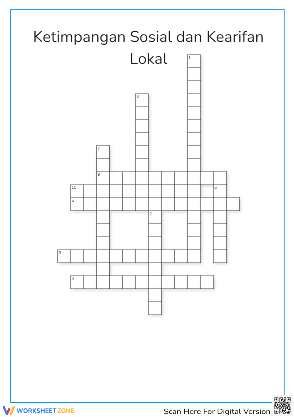 Grade 11 Social Inequality Worksheet | Essential Crossword - Page 1