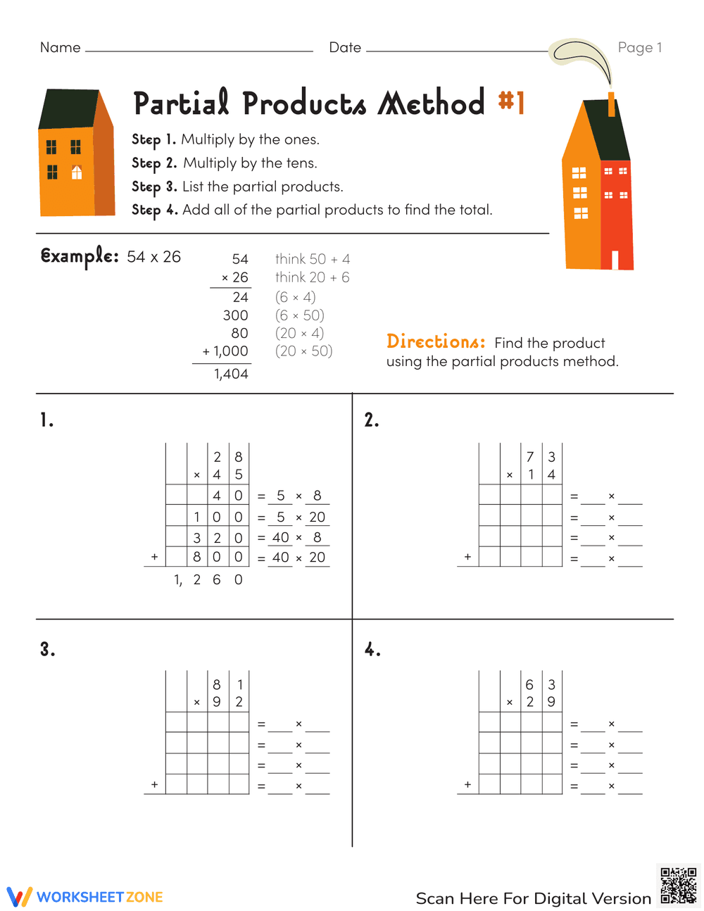 Introduction to Partial Products Method - Page 1
