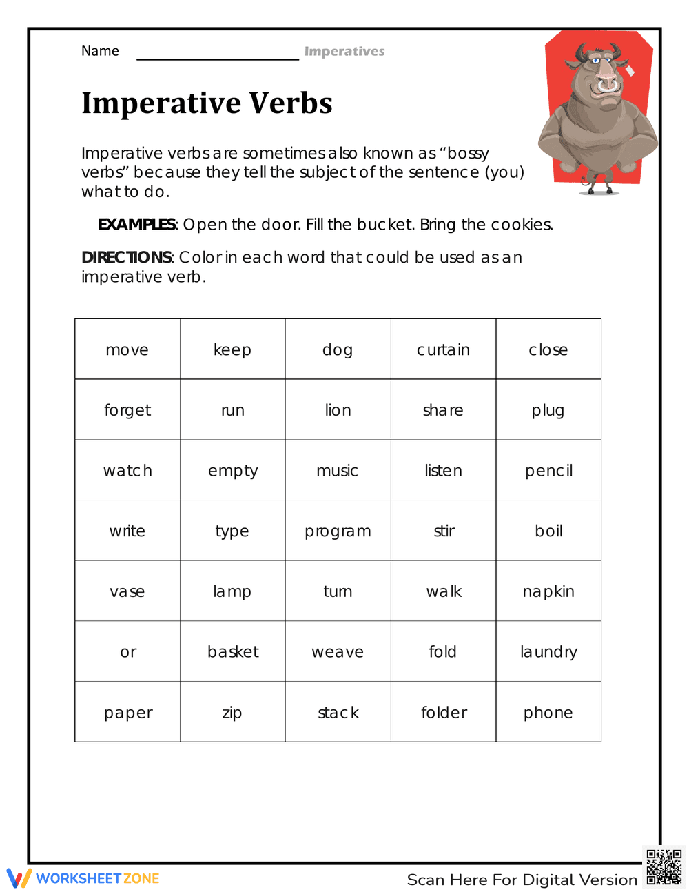 Identify and Use Imperative Verbs - Page 1