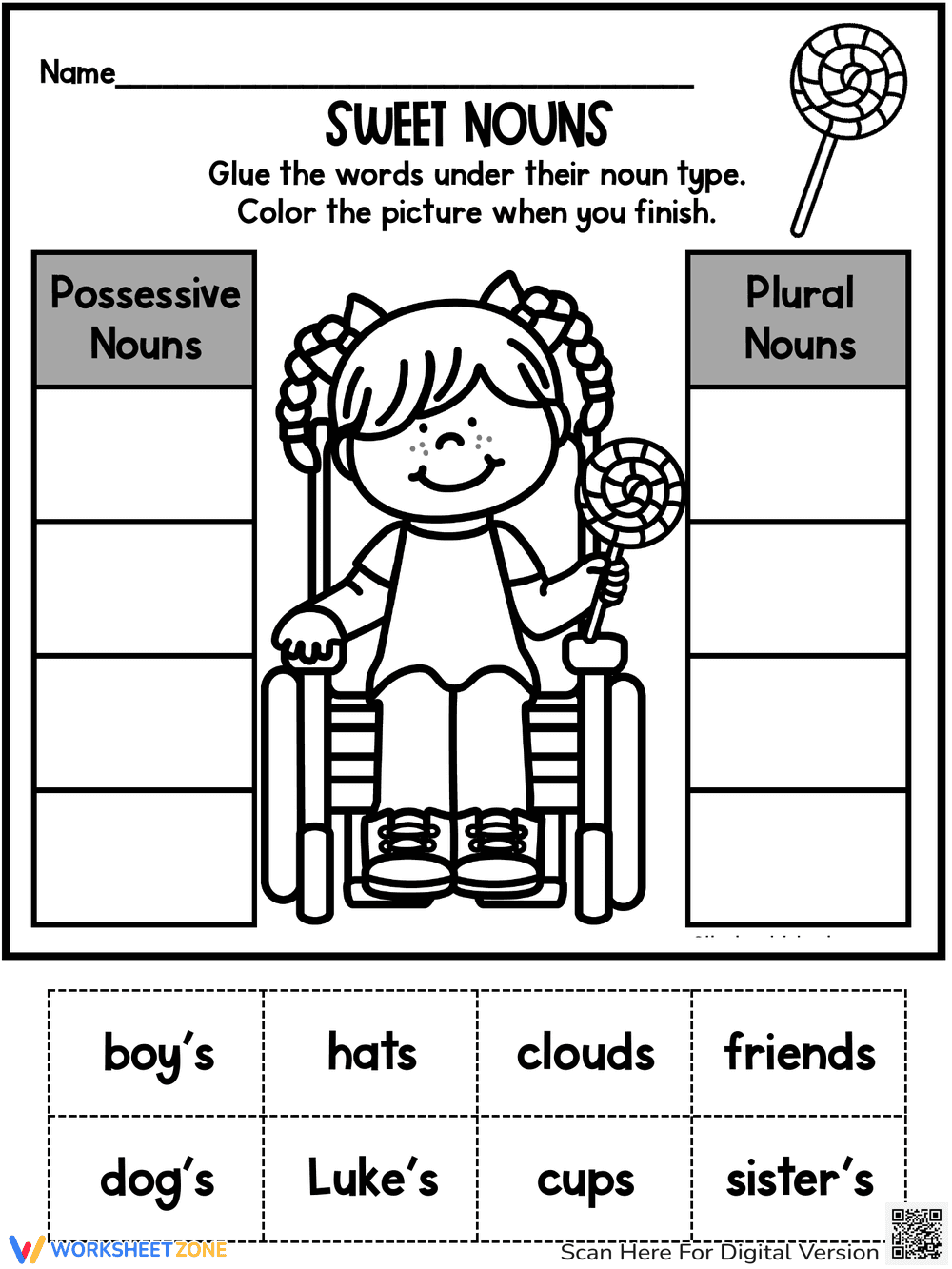 Possessive Nouns Practice Book Worksheet - Page 1