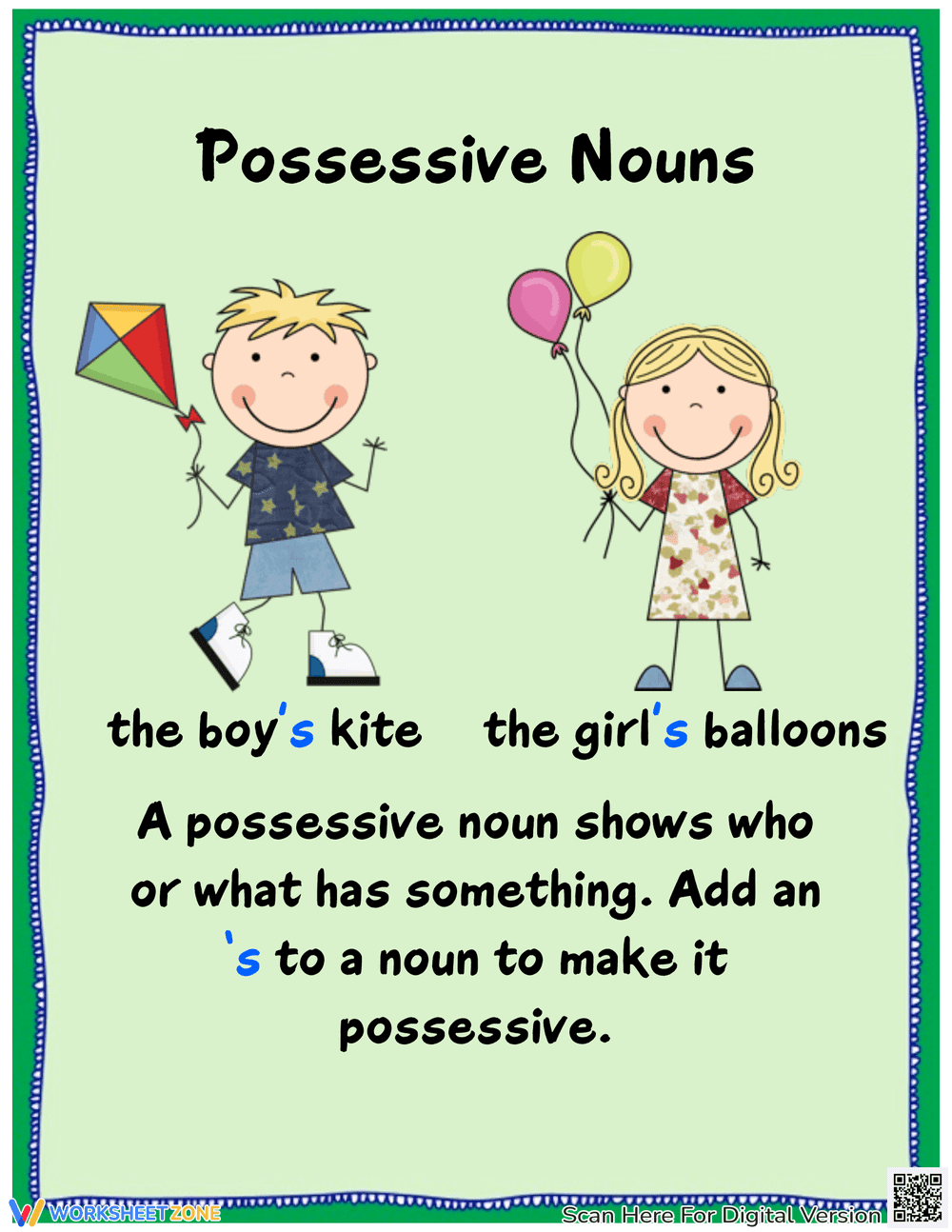 Possessive Nouns Pack Practice Worksheets - Page 1