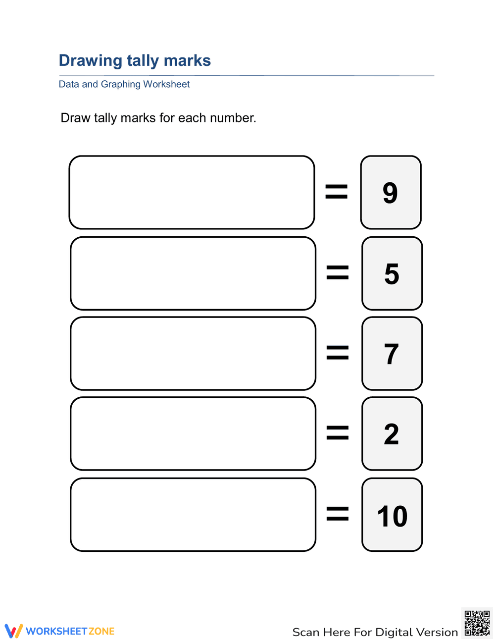Practice Drawing Tallies Worksheet - Page 1