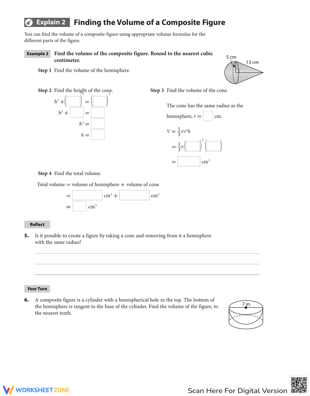 Finding Volume of a Composite Figure - Page 1