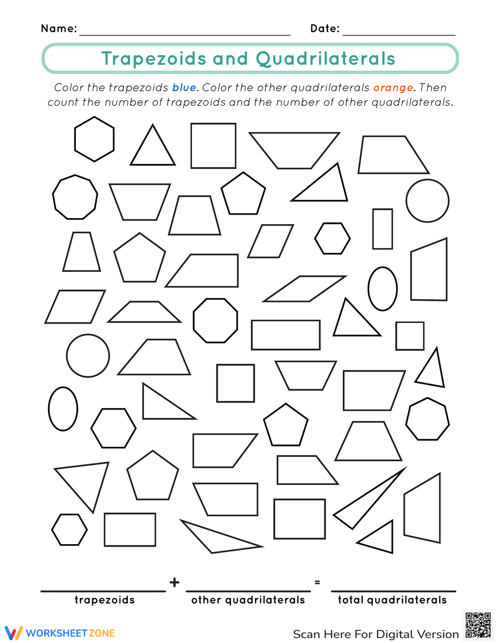 Working with Trapezoids and Quadrilaterals - Page 1
