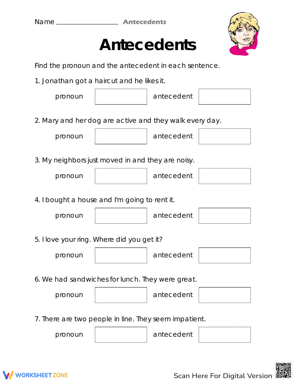 Understanding Antecedents in Grammar - Page 1