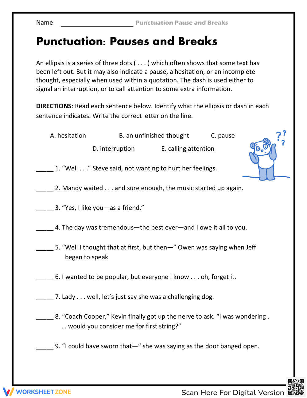 Punctuation: Pauses and Breaks - Page 1