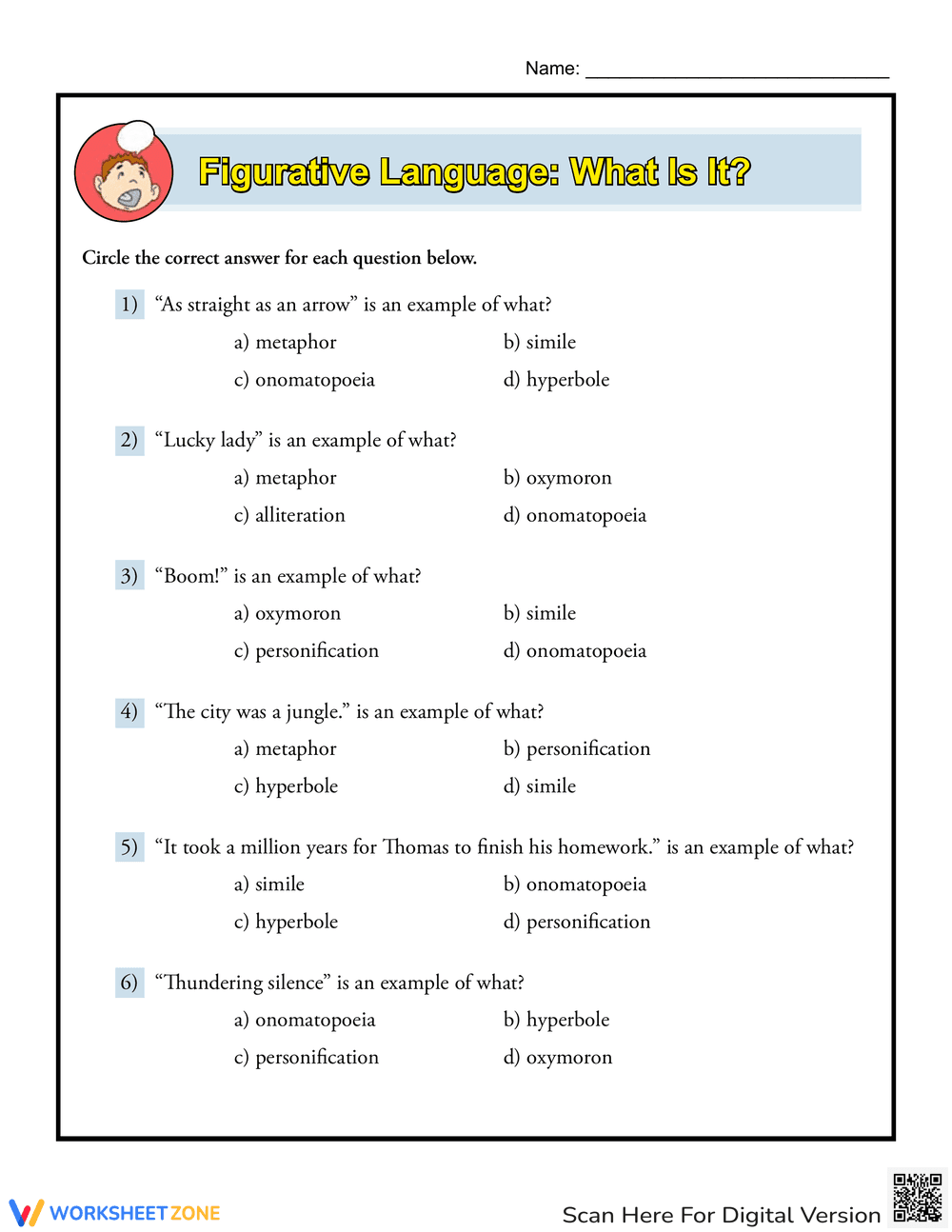 What is Figurative Language? Worksheet - Page 1