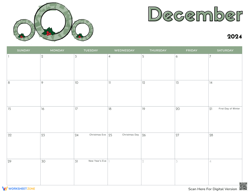 Printable Calendars for Kids 12 - Page 1